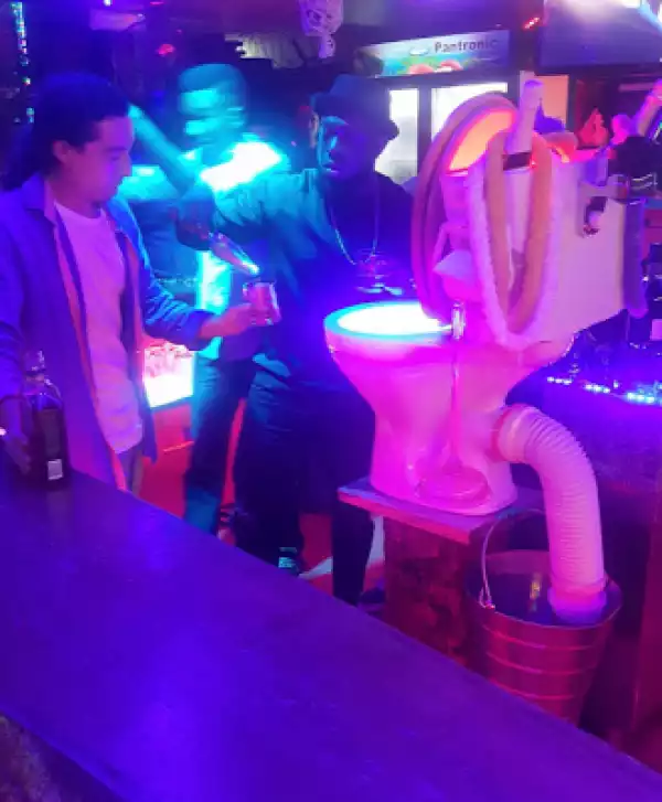 Check out this WC ice bucket Timaya is using in a club